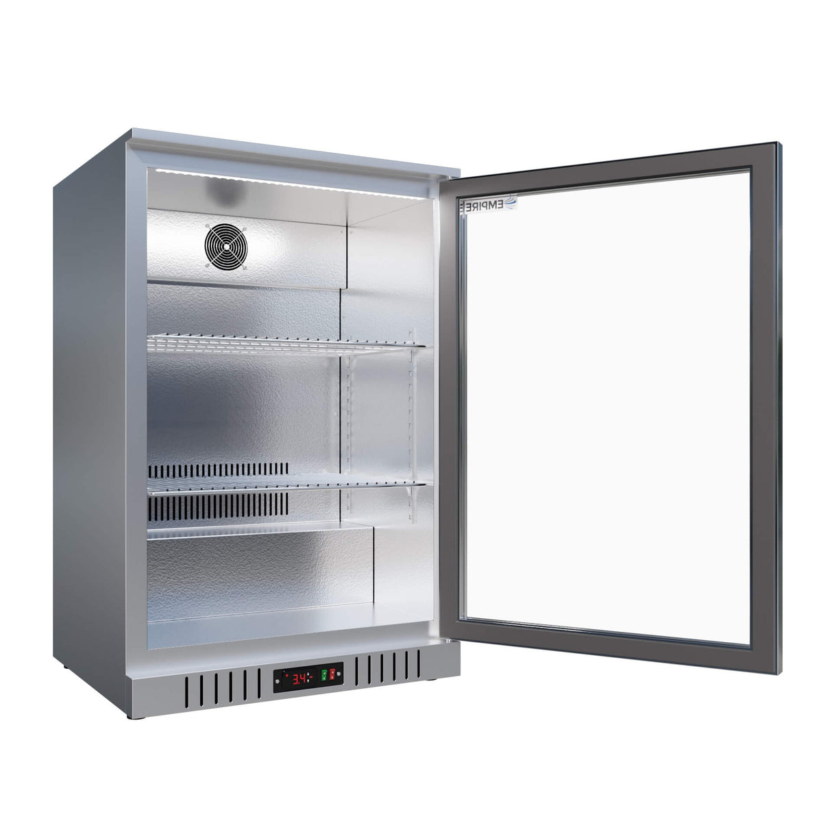 Empire Single Door 138L Stainless Steel Bottle Cooler – Commercial Back Bar Fridge | CL-130H-S Single Door Bottle Coolers Empire