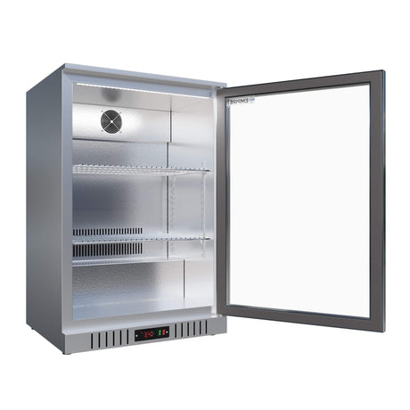 Empire Single Door 138L Stainless Steel Bottle Cooler – Commercial Back Bar Fridge | CL-130H-S Single Door Bottle Coolers Empire