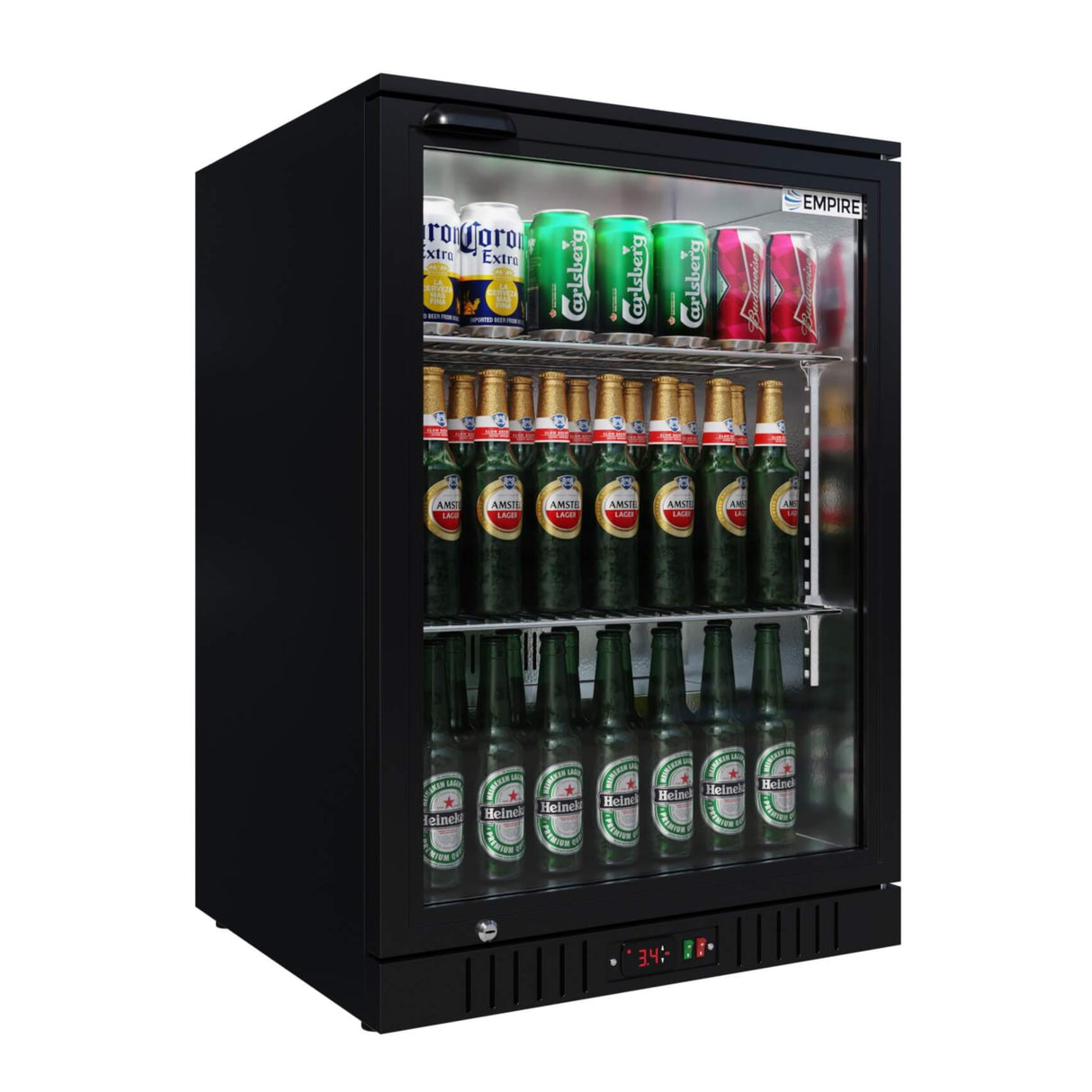 Empire Single Door Bottle Cooler – Low Profile 835mm Height Commercial Back Bar Fridge | CL-130HC Single Door Bottle Coolers Empire