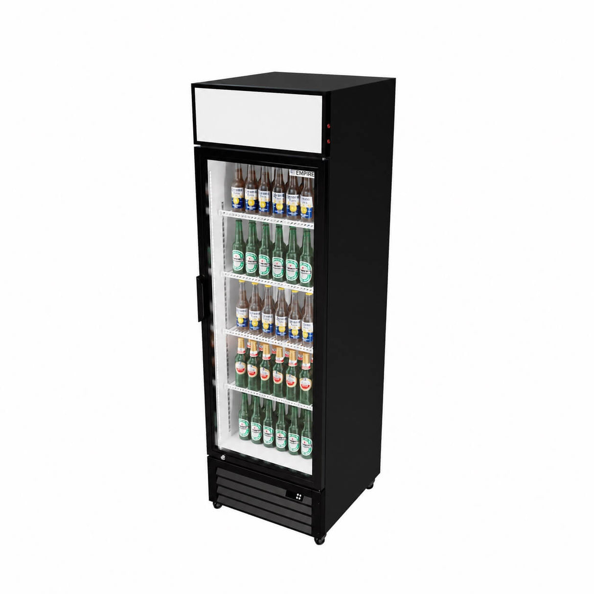 Empire Single Door Display Cooler – B Energy Rated 375L Commercial Fridge with Merchandising Canopy | CL-370 Upright Double Glass Door Chillers Empire