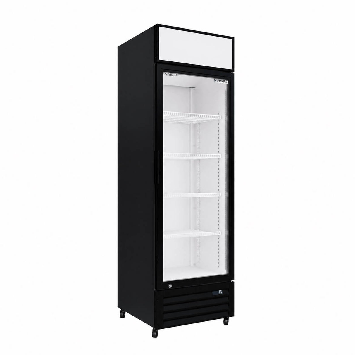 Empire Single Door Display Cooler – B Energy Rated 375L Commercial Fridge with Merchandising Canopy | CL-370 Upright Double Glass Door Chillers Empire