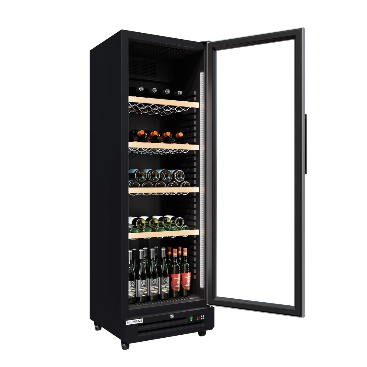Empire Single Door Upright Wine Cooler – 78 Bottle 360L Commercial Display Fridge | CL-375WD