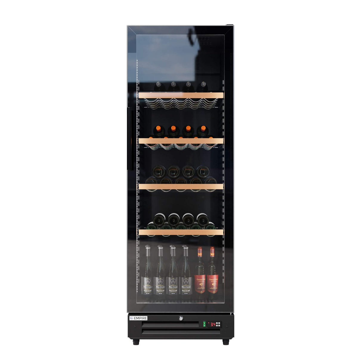 Empire Single Door Upright Wine Cooler – 78 Bottle 360L Commercial Display Fridge | CL-375WD