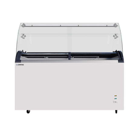 Empire Sliding Curved Glass Lid Display Ice Cream Counter Freezer - 9 × Pans & Basket - EMP-CF520QIC-GT Display Chest Freezers Empire