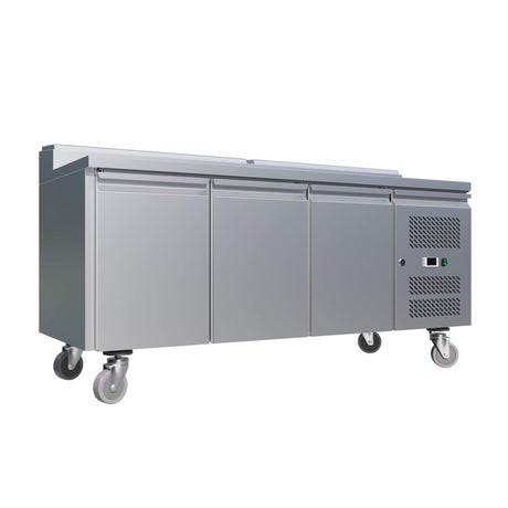 Empire Stainless Steel Pizza Prep Table Refrigerator – 3 Door Commercial Fridge | SH3000-700 Pizza Prep Counters - 3 Door Empire