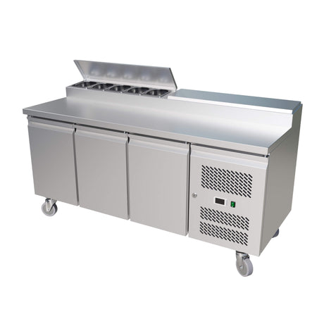 Empire Stainless Steel 3 Door Pizza Prep Table Refrigerator - SH3000-700 Pizza Prep Counters - 3 Door Empire   
