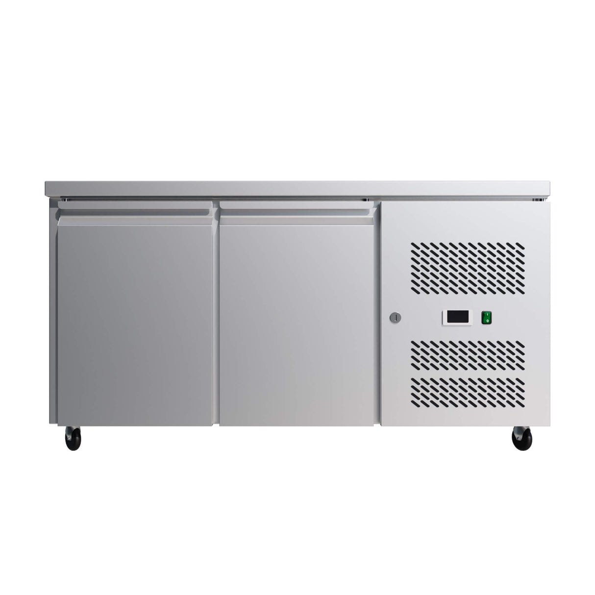 Empire Stainless Steel Counter Prep Refrigerator – 2 Door Commercial Fridge with Worktop | GN2100TN Refrigerated Counters - Double Door Empire