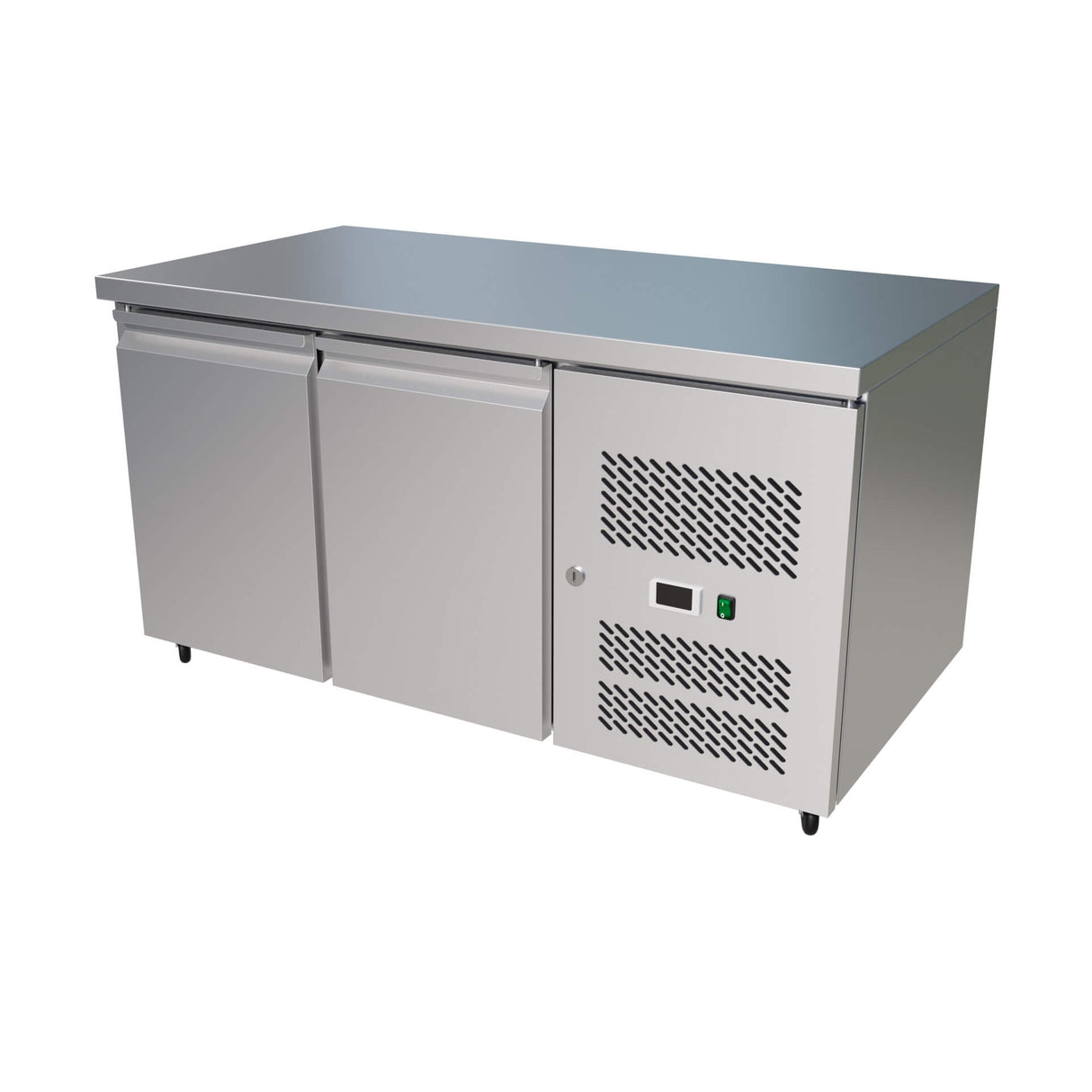 Empire Stainless Steel Counter Prep Refrigerator – 2 Door Commercial Fridge with Worktop | GN2100TN Refrigerated Counters - Double Door Empire