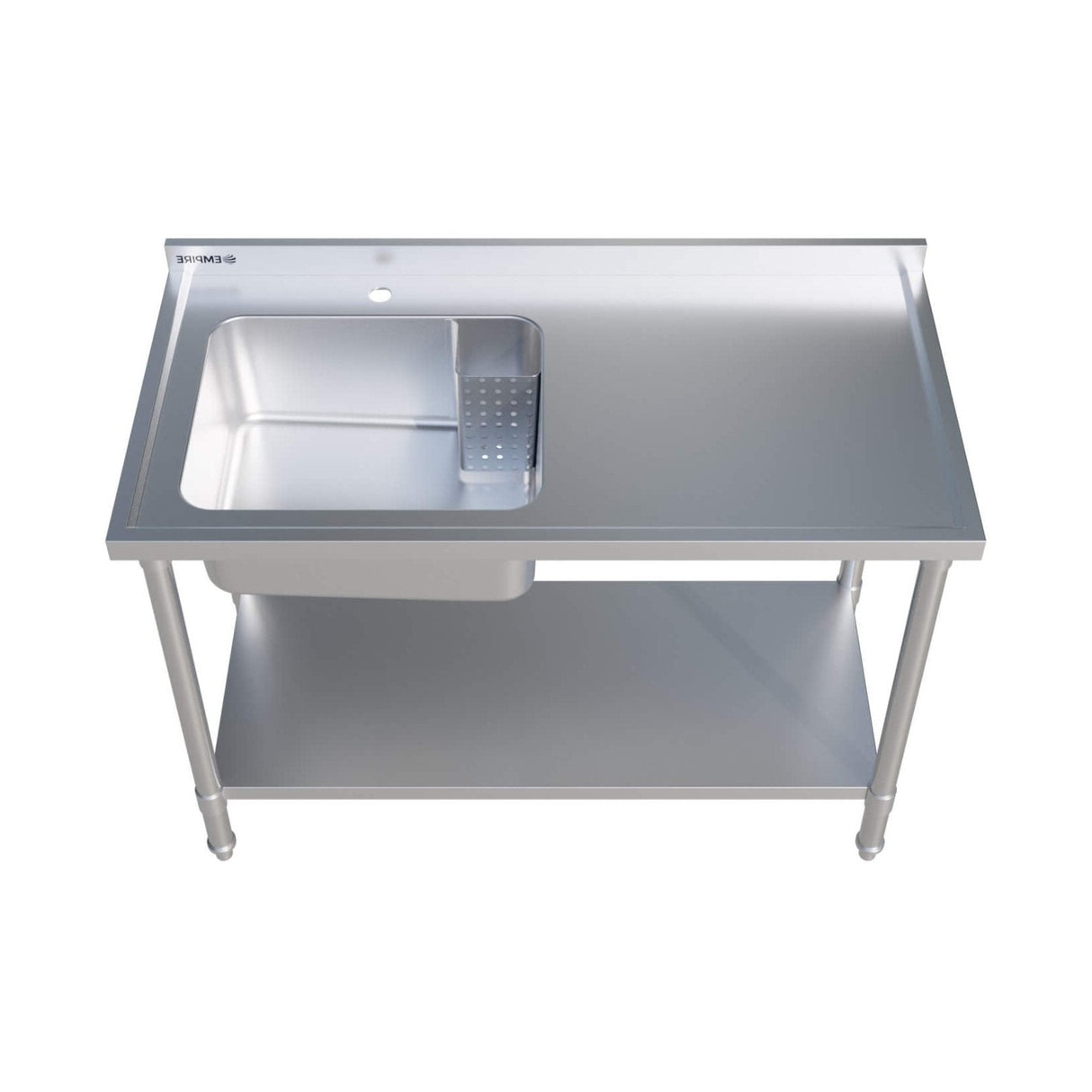 Empire Stainless Steel Single Bowl Commercial Sink 1200mm Wide Left Hand Drainer - EMP-SSWTS-1200L Single Bowl Sinks Empire