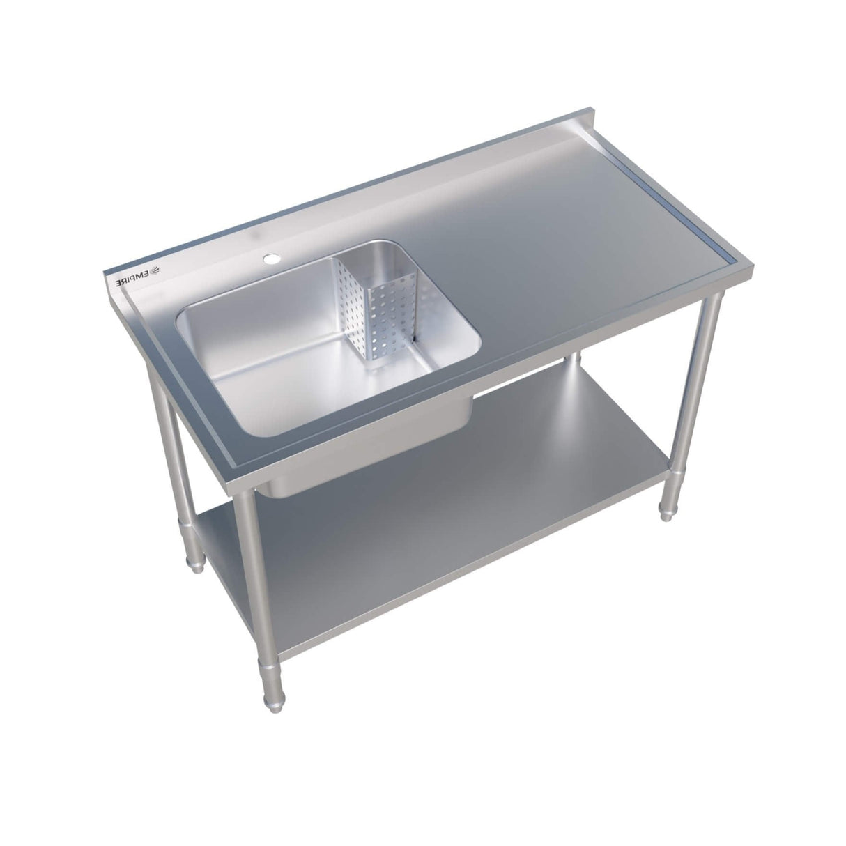 Empire Stainless Steel Single Bowl Commercial Sink 1200mm Wide Left Hand Drainer - EMP-SSWTS-1200L Single Bowl Sinks Empire