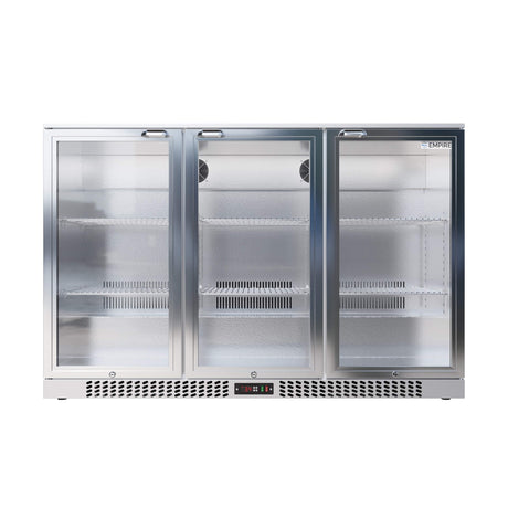 Empire Triple Door 330L Bottle Cooler – Stainless Steel Hinged Door Commercial Back Bar Fridge | CL-320H-S Triple Door Bottle Coolers Empire