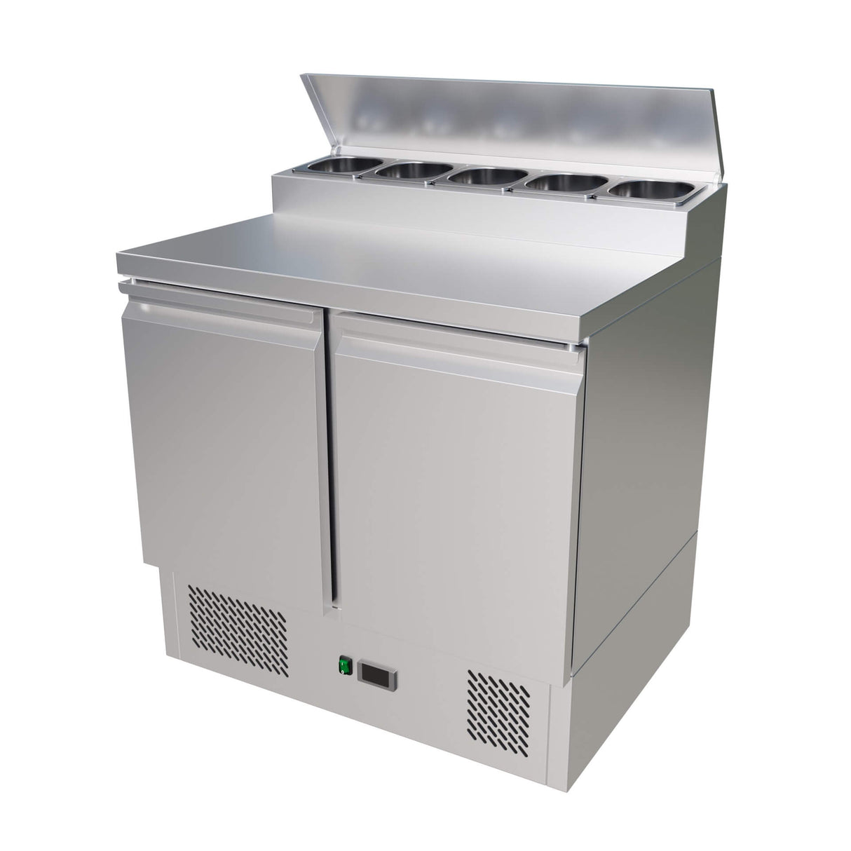 Empire Stainless Steel Pizza Prep Counter – 2 Door Commercial Fridge with Open Top | PS200 Pizza Prep Counters - 2 Door Empire