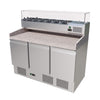 Empire Three Door Pizza Prep Station Marble Counter & Topping Unit 6 x GN1/4 - S903PZ Pizza Prep Counters - 3 Door Empire   