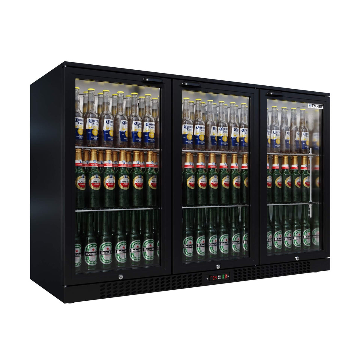 Empire Triple Door 330L Bottle Cooler – Hinged Door Commercial Back Bar Fridge | CL-320H Triple Door Bottle Coolers Empire