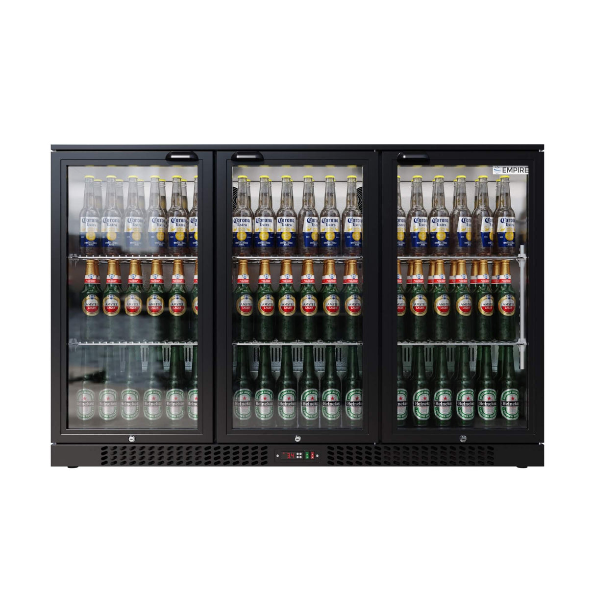 Empire Triple Door 330L Bottle Cooler – Hinged Door Commercial Back Bar Fridge | CL-320H Triple Door Bottle Coolers Empire