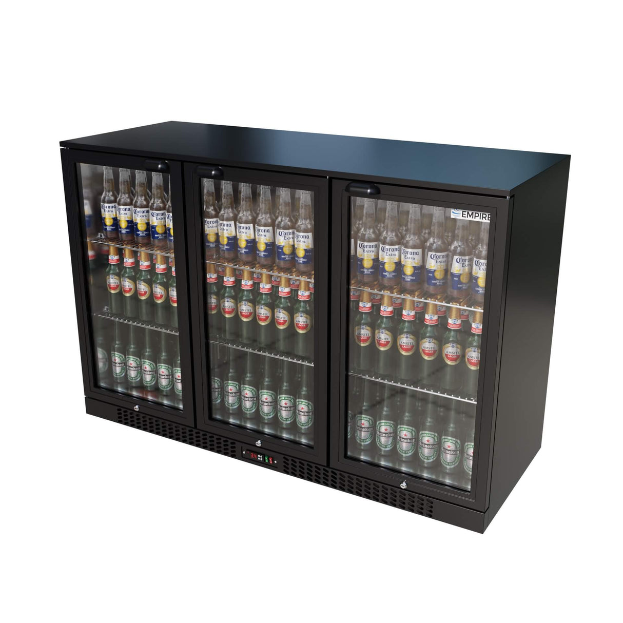 Empire Triple Door 330L Bottle Cooler – Hinged Door Commercial Back Bar Fridge | CL-320H Triple Door Bottle Coolers Empire