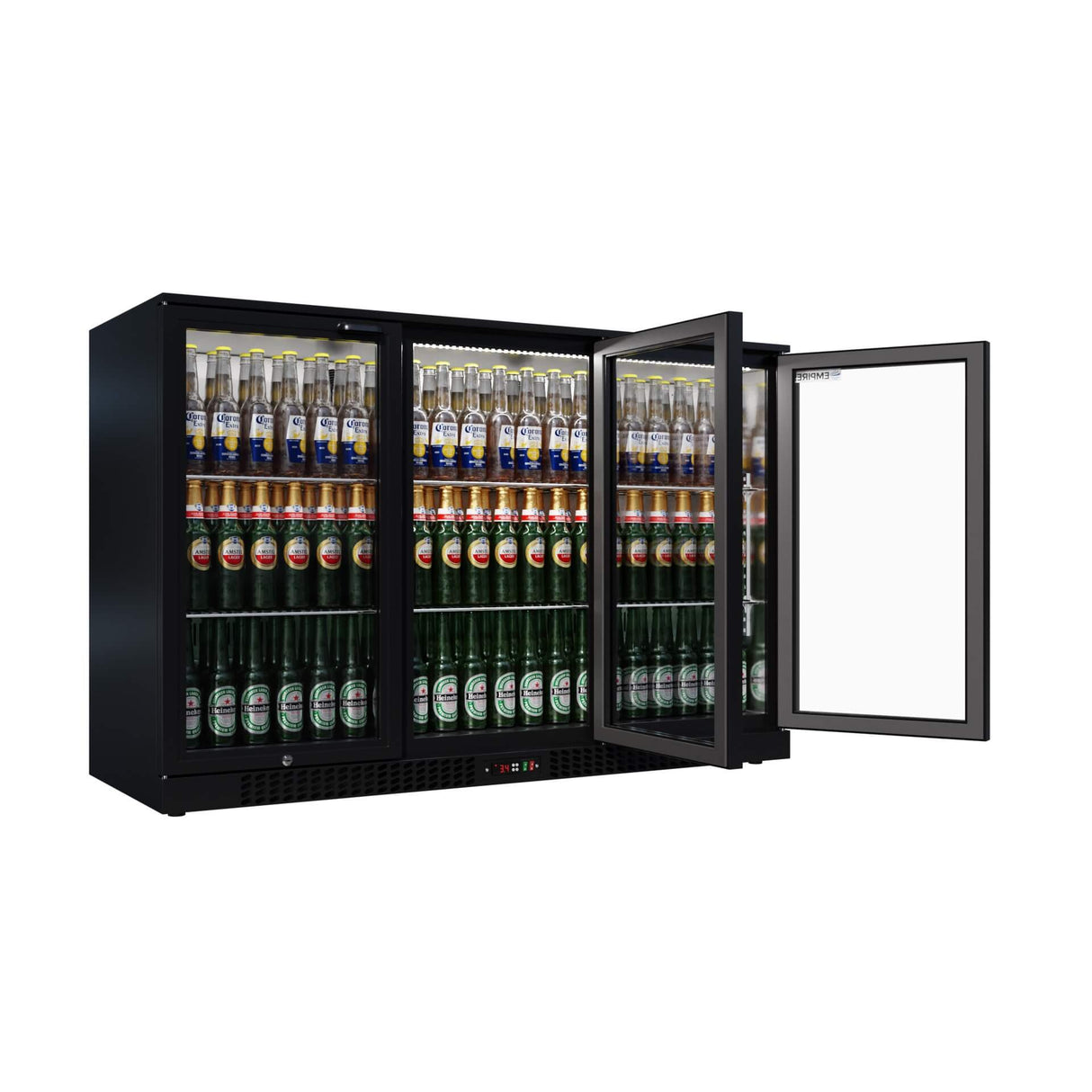 Empire Triple Door 330L Bottle Cooler – Hinged Door Commercial Back Bar Fridge | CL-320H Triple Door Bottle Coolers Empire