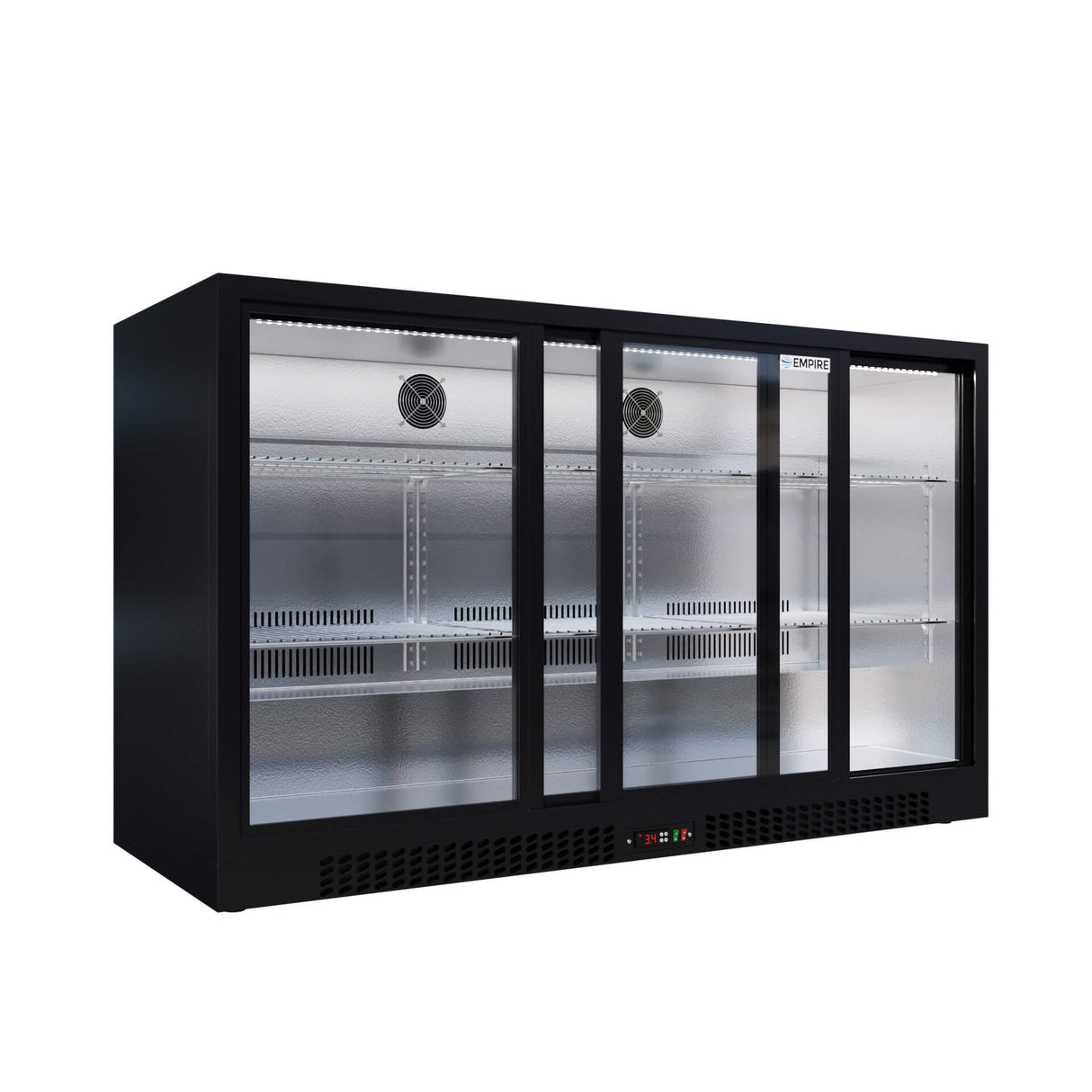 Empire Triple Door Bottle Cooler – Low 835mm Height Sliding Door Commercial Back Bar Fridge | CL-320SC Triple Door Bottle Coolers Empire