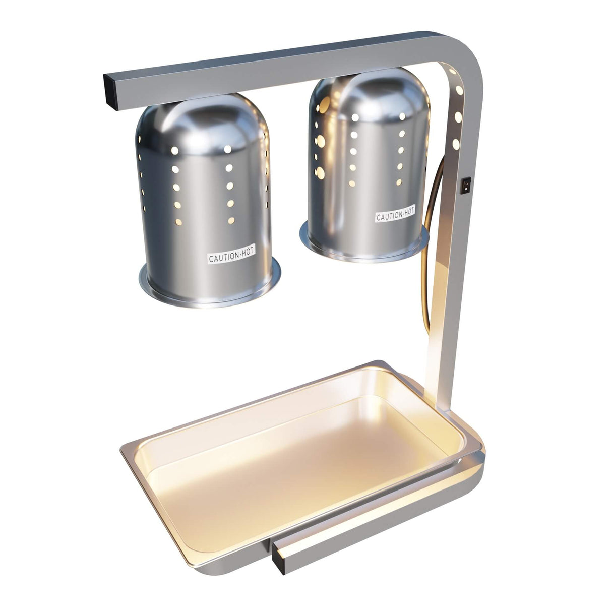 Empire Twin Lamp Electric Heated Display Buffet with GN 1/1 Pan Tray - EMP-TLHD-E Pie Display Cabinets Empire