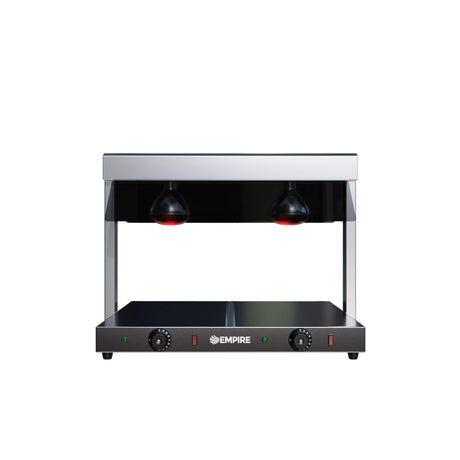 Empire Twin Lamp Heated Display Carvery with Heated Ceramic Glass Base GN 1/1 - EMP-DLHD Carvery Servery Units Empire   
