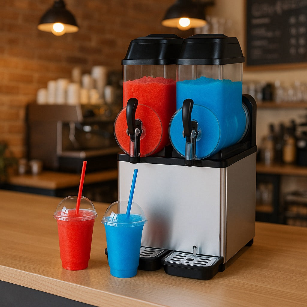 Empire Twin Tank Slush Machine – 2 x 12L Commercial Frozen Drink Maker - Fast Cool & Easy Clean | EMP-SLUSH2V2 Slush Machines Empire