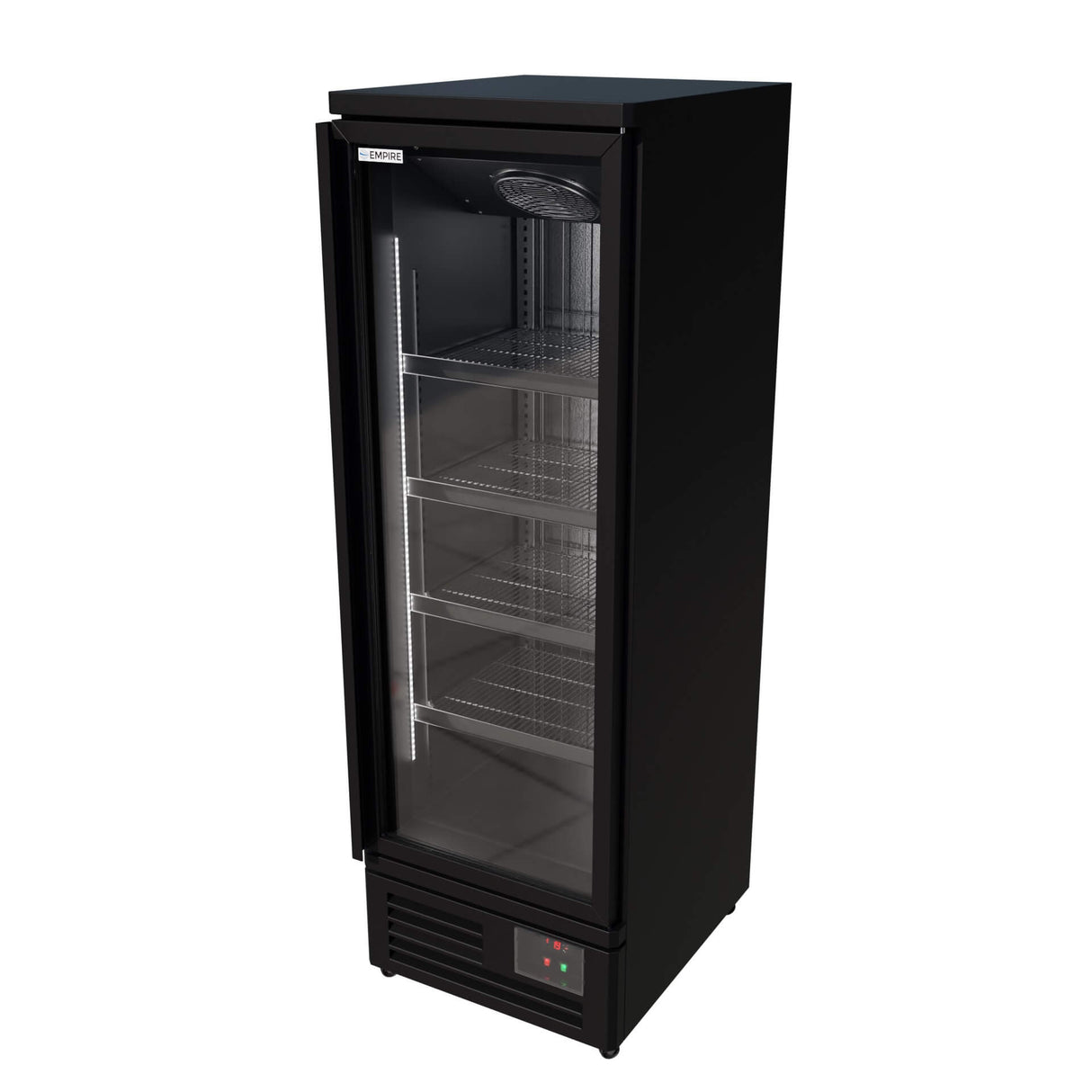 Empire Upright Display Freezer 400L Single Glass Door Commercial Black Interior | EMP-KDF-P0673TG-B Refrigeration Uprights - Single Door Empire Supplies