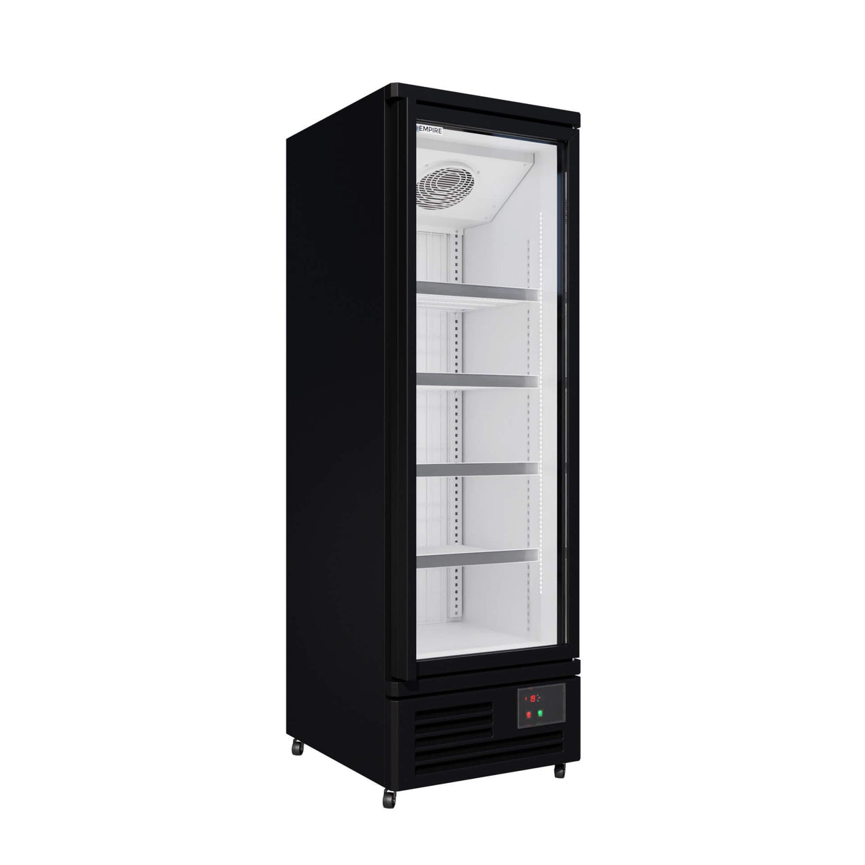 Empire Upright Display Freezer 400L Single Glass Door Commercial White Interior | EMP-KDF-P0673TG-W Refrigeration Uprights - Single Door Empire Supplies