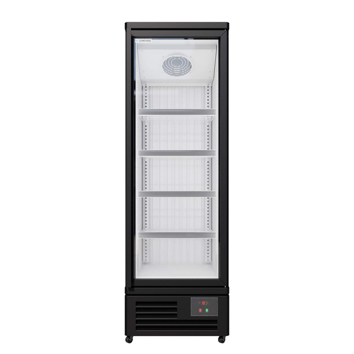 Empire Upright Display Freezer 400L Single Glass Door Commercial White Interior | EMP-KDF-P0673TG-W Refrigeration Uprights - Single Door Empire Supplies