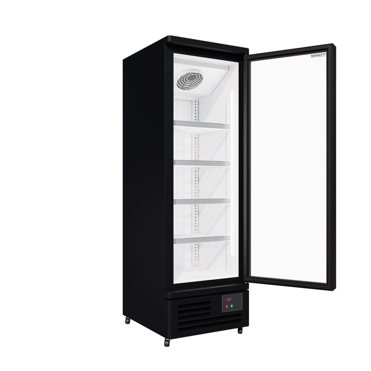 Empire Upright Display Freezer 400L Single Glass Door Commercial White Interior | EMP-KDF-P0673TG-W Refrigeration Uprights - Single Door Empire Supplies