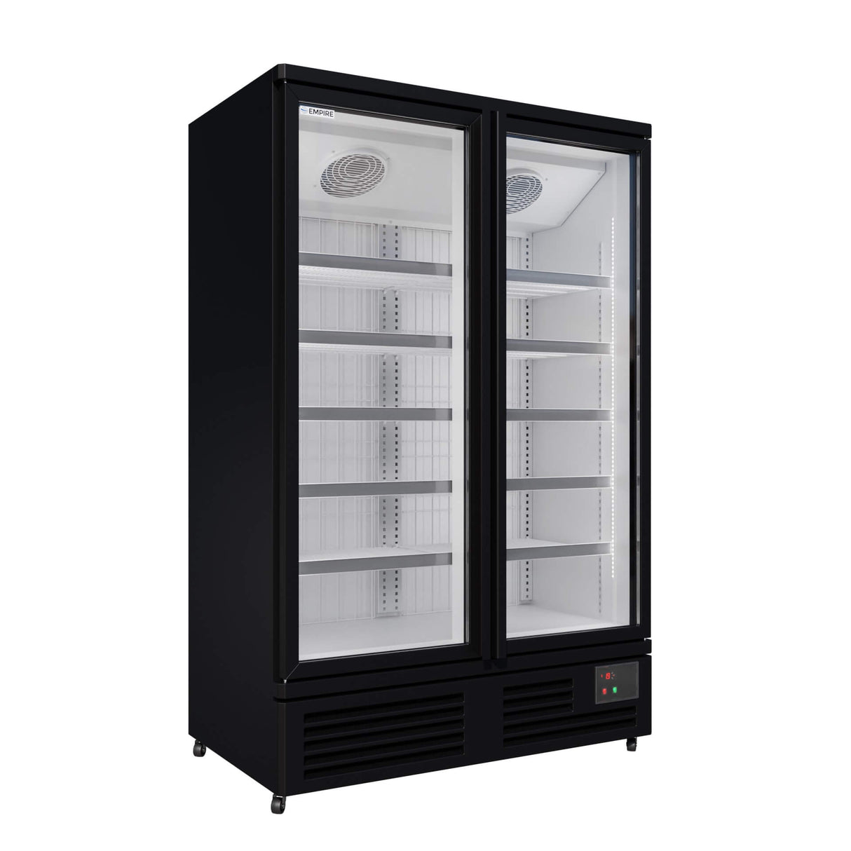 Empire Upright Display Freezer 810L Double Glass Door Commercial White Interior | EMP-KDF-P1373TG-W Refrigeration Uprights - Double Door Empire Supplies