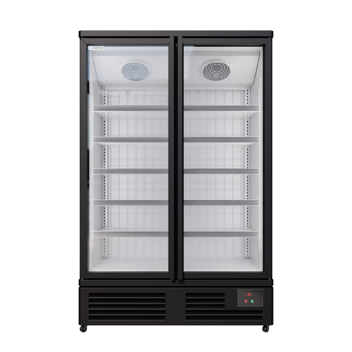 Empire Upright Display Freezer 810L Double Glass Door Commercial White Interior | EMP-KDF-P1373TG-W Refrigeration Uprights - Double Door Empire Supplies