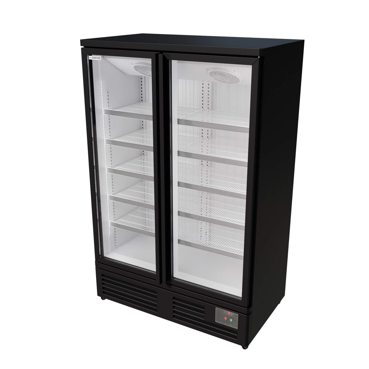 Empire Upright Display Freezer 810L Double Glass Door Commercial White Interior | EMP-KDF-P1373TG-W Refrigeration Uprights - Double Door Empire Supplies