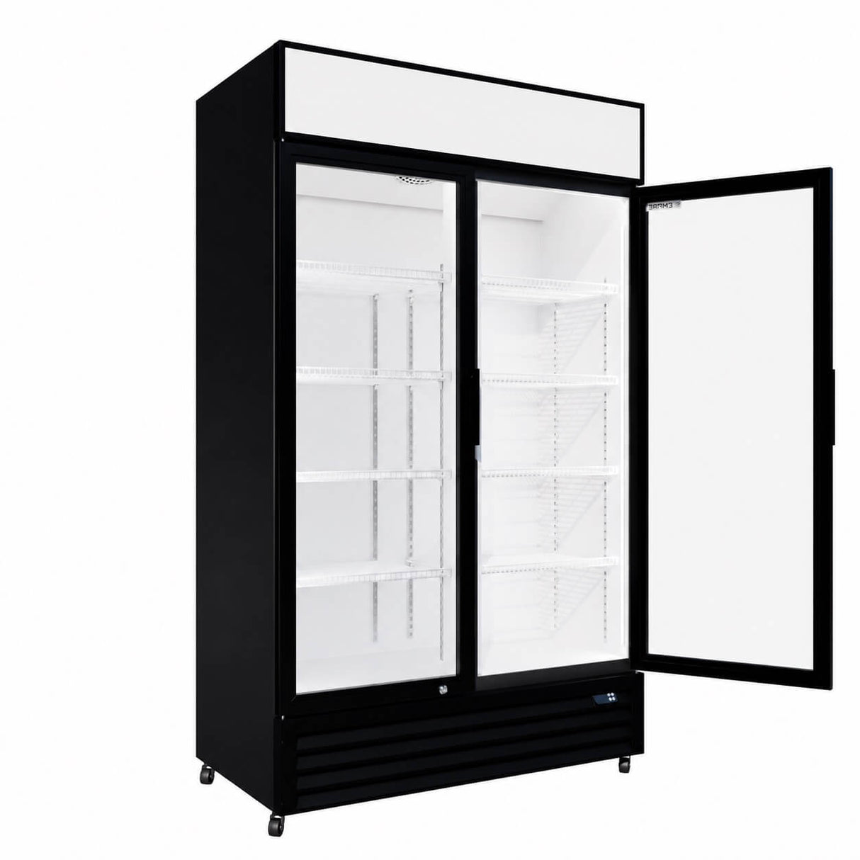 Empire Double Door Display Cooler Hinged – B Energy Rated Commercial Fridge with Merchandising Canopy | CL-690A Upright Double Glass Door Chillers Empire