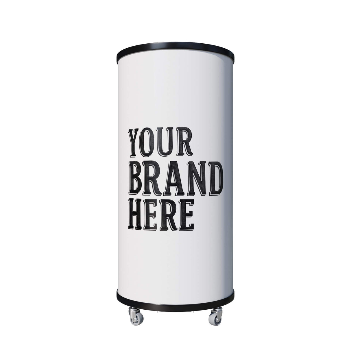 Empire Drinks Can Bottle Dump Impulse Barrel Mobile Cooler White - EMP-CC77 Single Door Bottle Coolers Empire