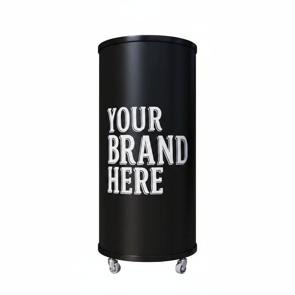 Empire Drinks Can Bottle Dump Impulse Barrel Mobile Cooler Black - EMP-CC77 Single Door Bottle Coolers Empire