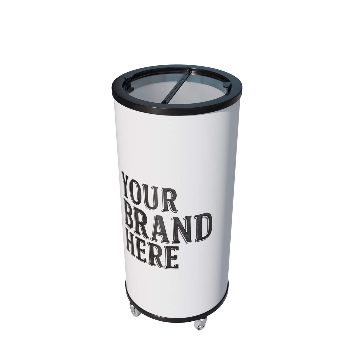 Empire Drinks Can Bottle Dump Impulse Barrel Mobile Cooler White - EMP-CC77 Single Door Bottle Coolers Empire