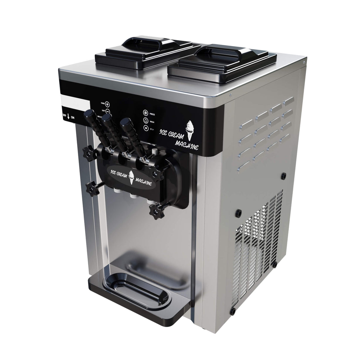 Empire Ice Cream Machine Counter Top 25 Litre - 2 x 12.5L - Commercial 3 Nozzle Flavour Soft Ice Cream Vending with Air Pump Function- EMP-ICREAM25 Ice Cream Machines & Makers Empire