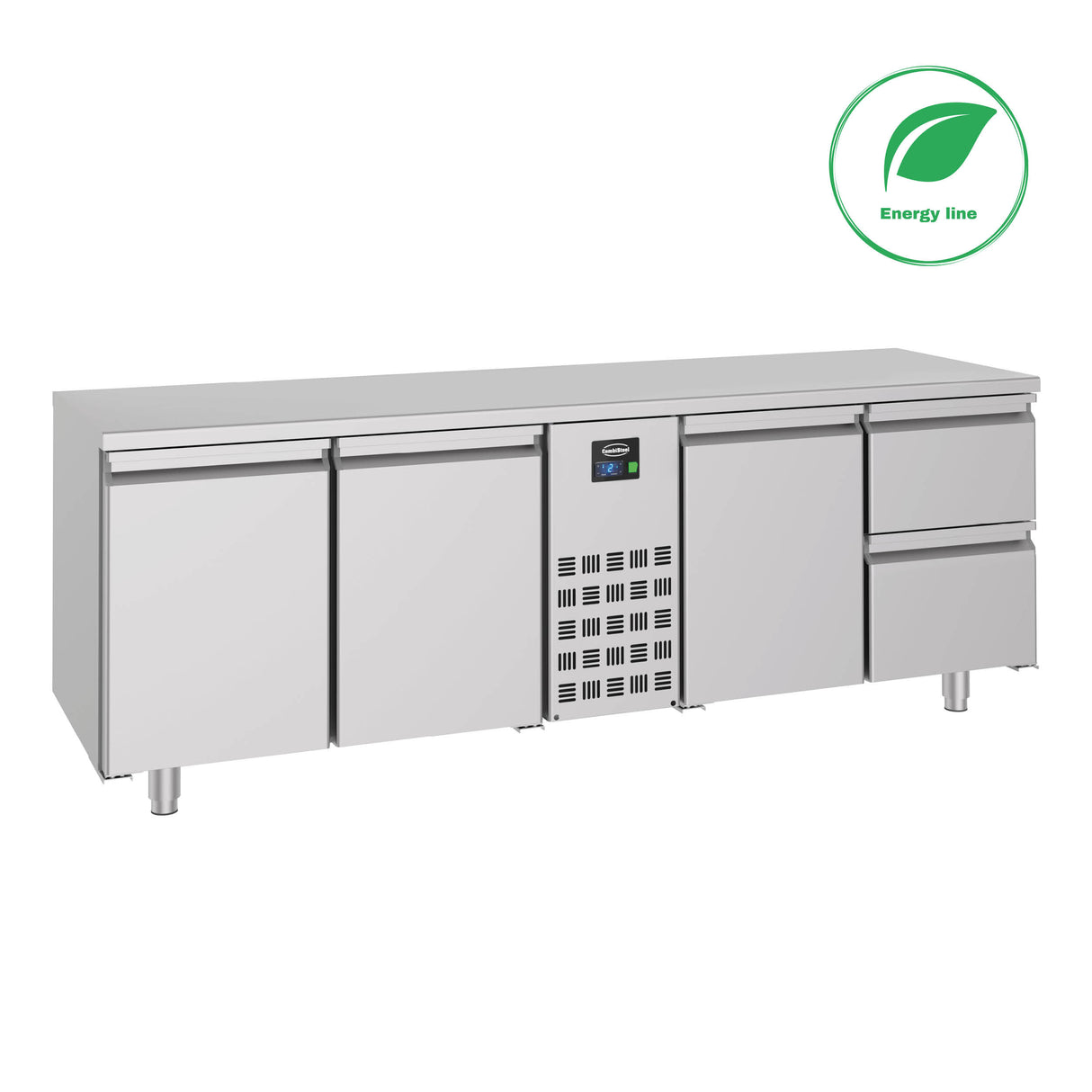 Combisteel 700 Refrigerated Counter 3 Doors And 2 Drawers Monoblock - 7489.5360 Counter Fridges With Drawers Combisteel