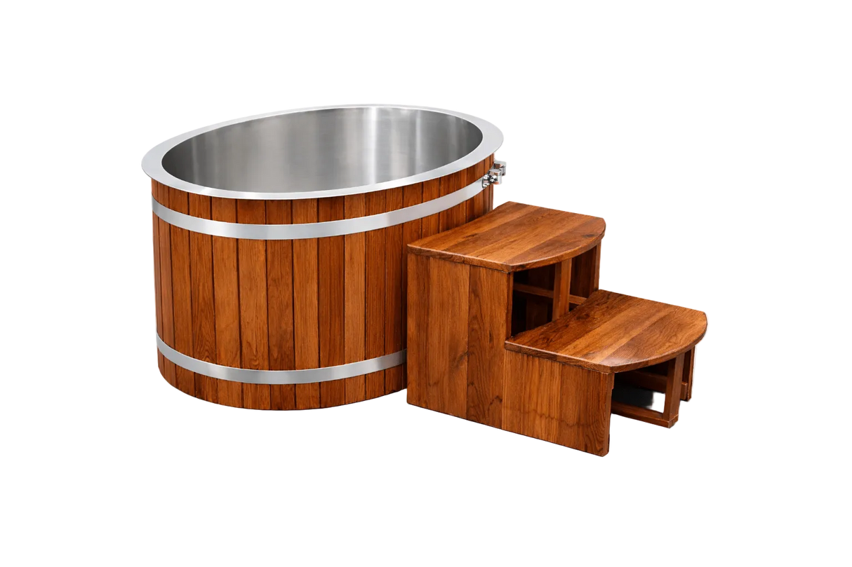 Empire Kove Ice Bath Large – Cedar Wood Cold Plunge with 304 Stainless Steel Liner & Step Ladder | KOVE-ICE2 Ice Baths & Cold Plunges Kove Designs