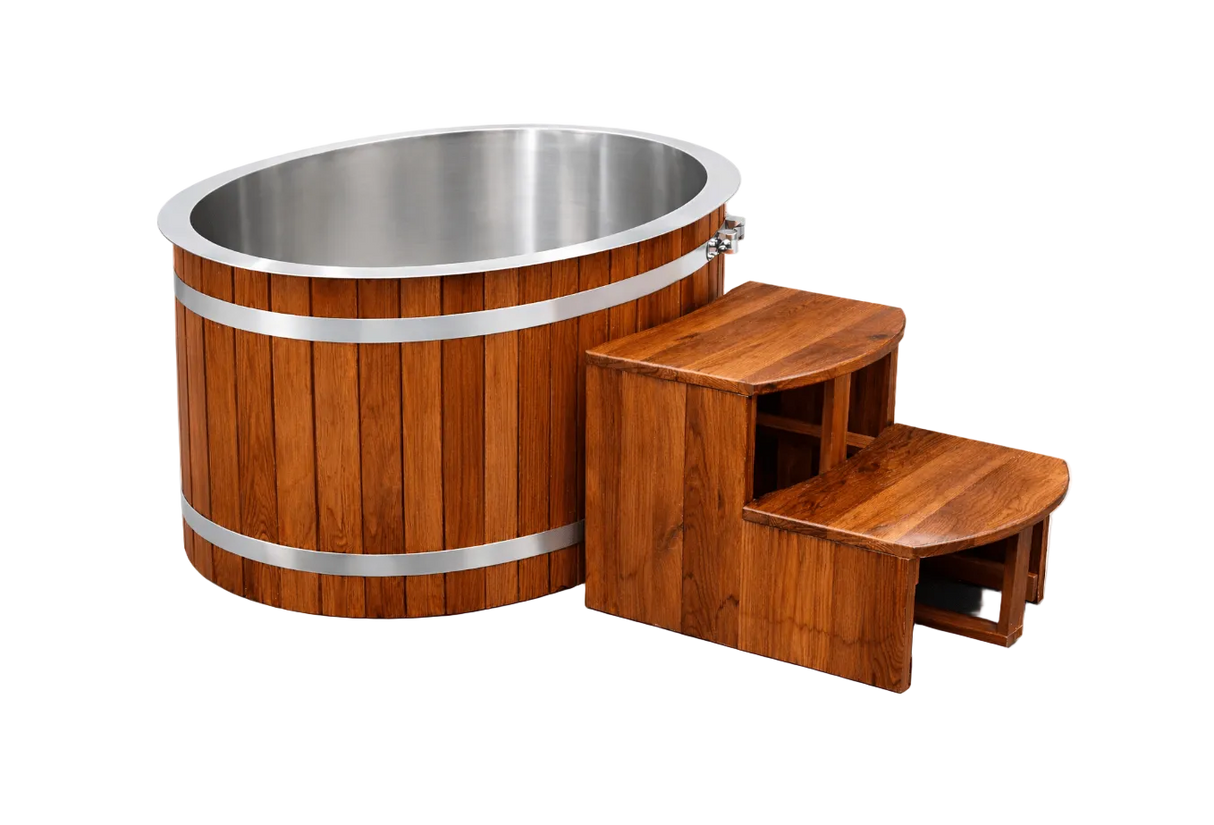 Empire Kove Ice Bath Large – Cedar Wood Cold Plunge with 304 Stainless Steel Liner & Step Ladder | KOVE-ICE2 Ice Baths & Cold Plunges KOVE