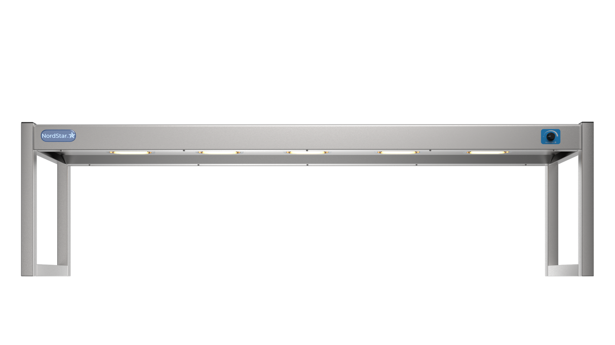 Nordstar Heated Gantry Single Tier Chefs Rack Overshelf 1500mm 3 Quartz Lamp | STG1500 Heated Gantry Chef's Rack Nordstar