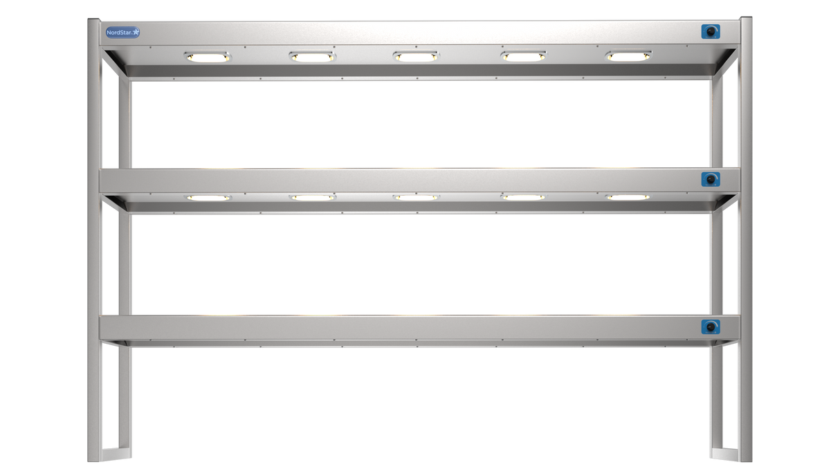 Nordstar Heated Gantry Triple Tier Chefs Rack Overshelf 1800mm 9 Quartz Lamp | TTG1800 Heated Gantry Chef's Rack Nordstar
