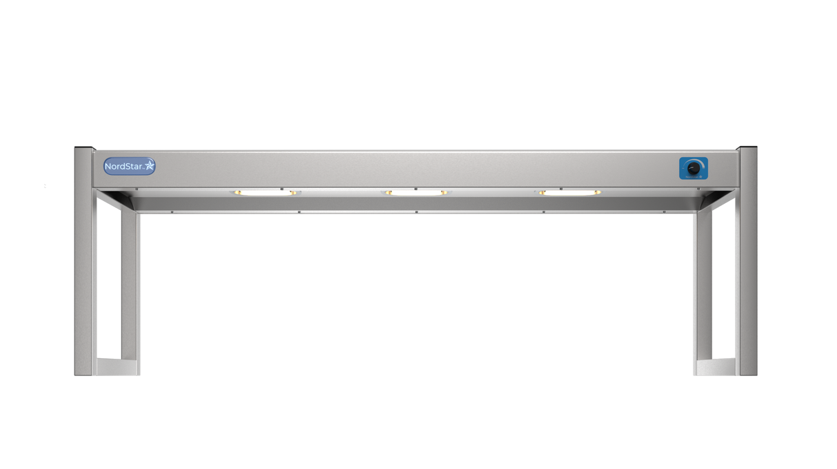 Nordstar Heated Gantry Single Tier Chefs Rack Overshelf 1200mm 3 Quartz Lamp | STG1200 Heated Gantry Chef's Rack Nordstar