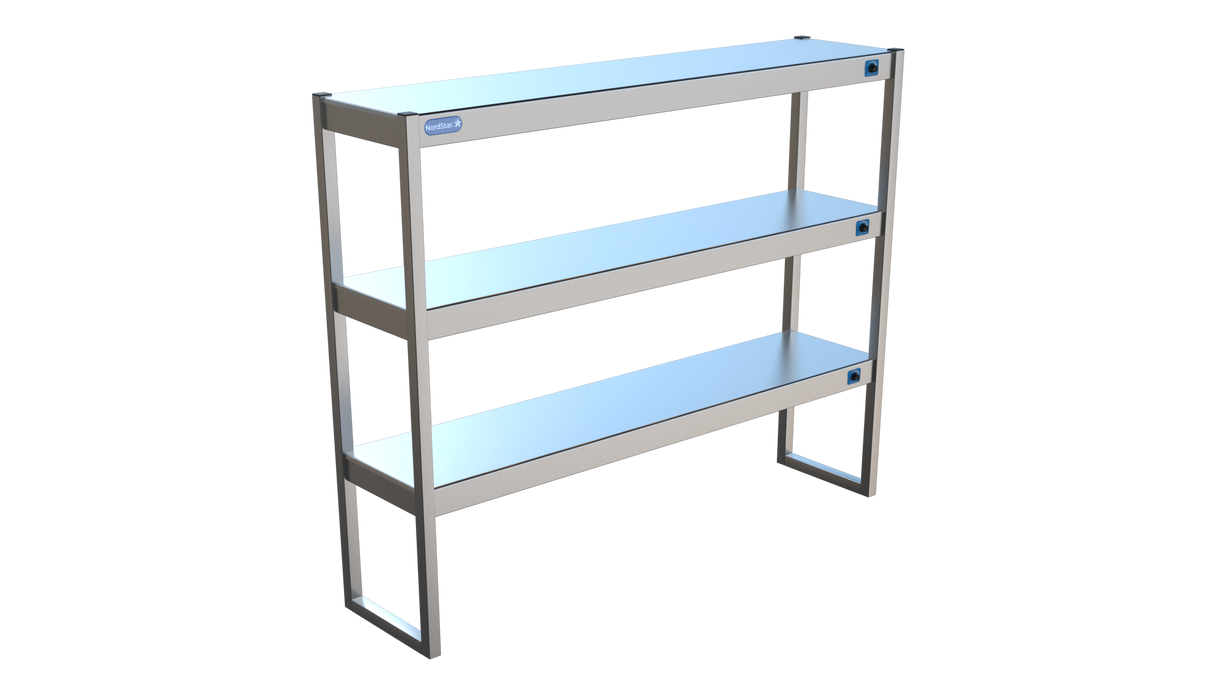 Nordstar Heated Gantry Triple Tier Chefs Rack Overshelf 1500mm 9 Quartz Lamp | TTG1500 Heated Gantry Chef's Rack Nordstar