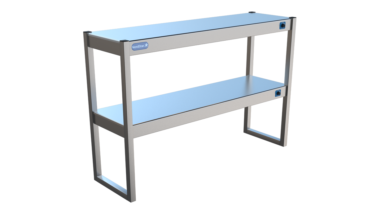 Nordstar Heated Gantry Double Tier Chefs Rack Overshelf 1200mm 6 Quartz Lamp | DTG1200 Heated Gantry Chef's Rack Nordstar