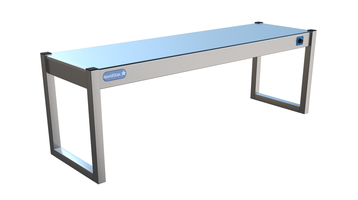 Nordstar Heated Gantry Single Tier Chefs Rack Overshelf 1200mm 3 Quartz Lamp | STG1200 Heated Gantry Chef's Rack Nordstar