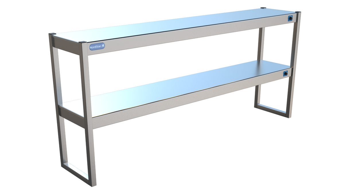 Nordstar Heated Gantry Double Tier Chefs Rack Overshelf 1800mm 6 Quartz Lamp | DTG1800 Heated Gantry Chef's Rack Nordstar