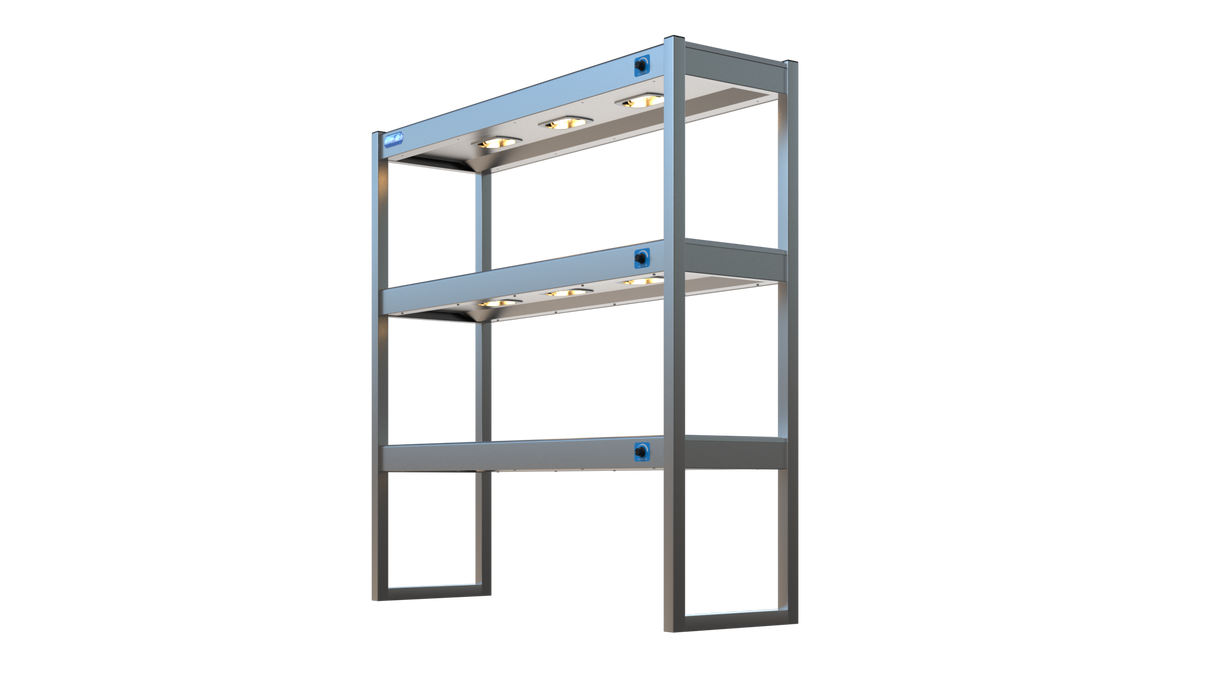 Nordstar Heated Gantry Triple Tier Chefs Rack Overshelf 1200mm 9 Quartz Lamp | TTG1200 Heated Gantry Chef's Rack Nordstar