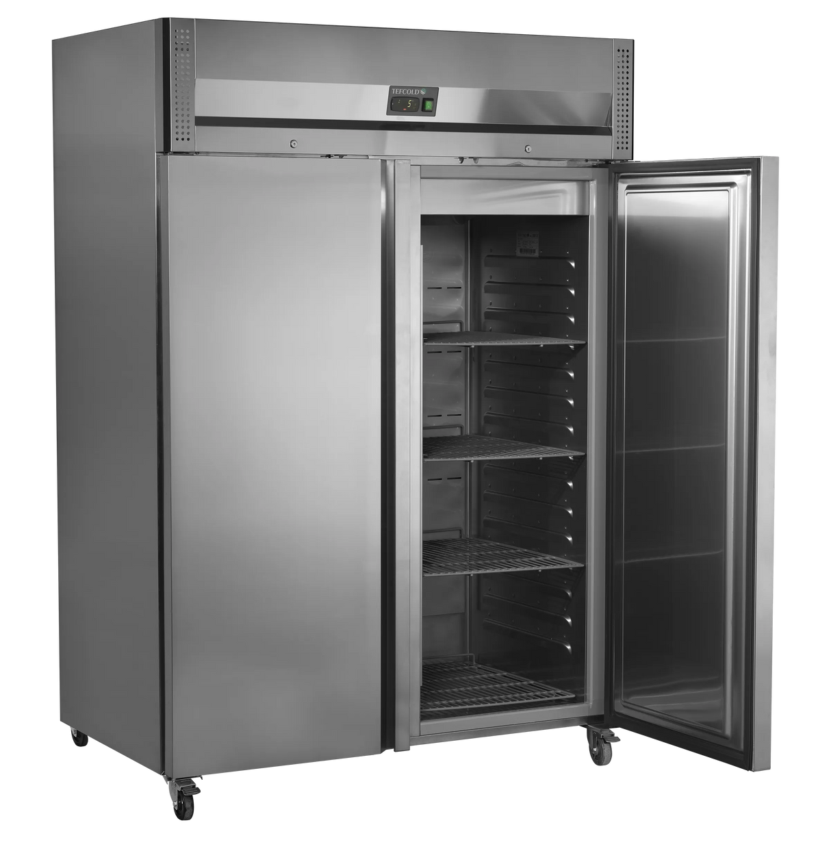 Tefcold Gastronorm Stainless Steel Solid Double Door Upright Fridge 1300L | RK1420X1 Refrigeration Uprights - Double Door Tefcold