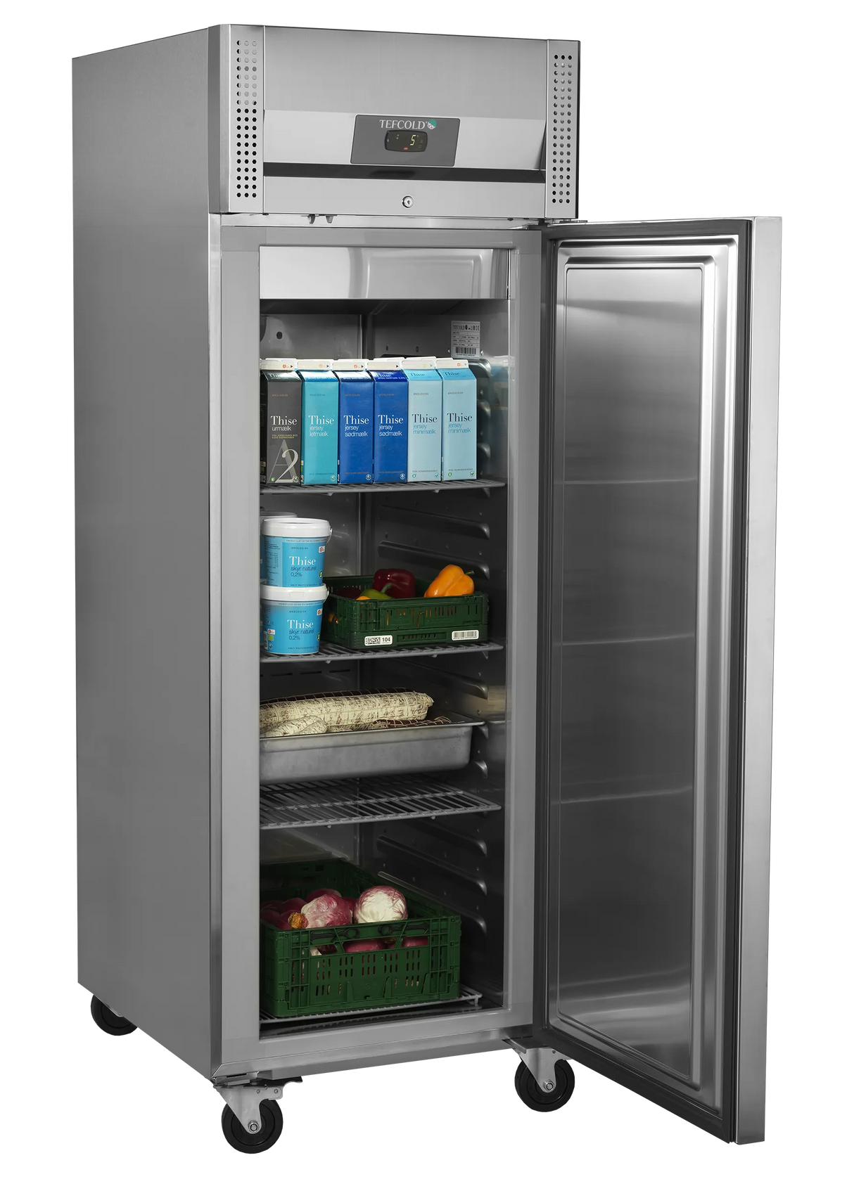 Tefcold Gastronorm Stainless Steel Solid Single Door Upright Fridge 559L Reversible | RK710X1 Refrigeration Uprights - Single Door Tefcold